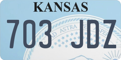 KS license plate 703JDZ