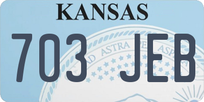 KS license plate 703JEB