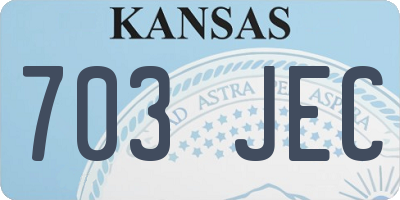 KS license plate 703JEC