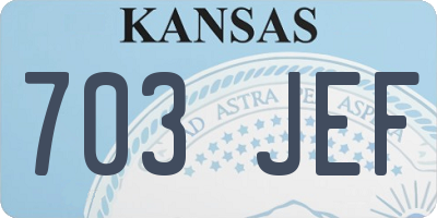 KS license plate 703JEF