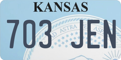 KS license plate 703JEN