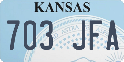 KS license plate 703JFA