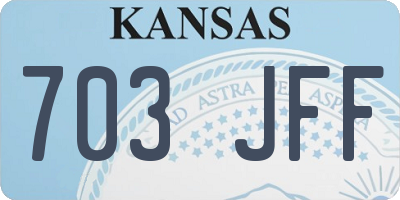 KS license plate 703JFF