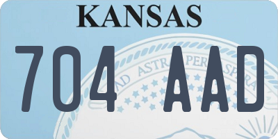 KS license plate 704AAD