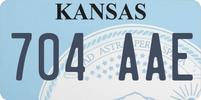 KS license plate 704AAE