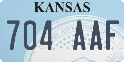 KS license plate 704AAF