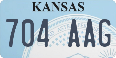 KS license plate 704AAG