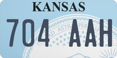 KS license plate 704AAH