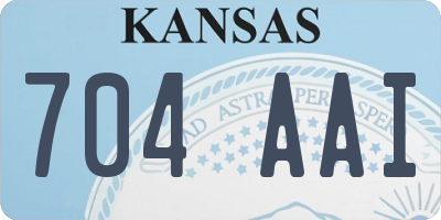 KS license plate 704AAI