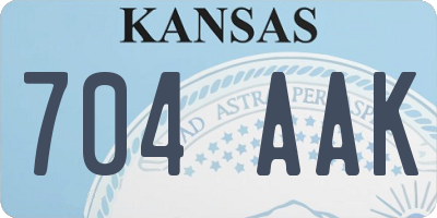 KS license plate 704AAK