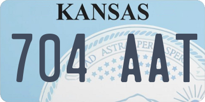 KS license plate 704AAT