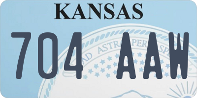 KS license plate 704AAW