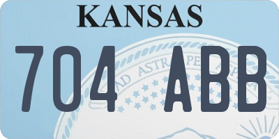 KS license plate 704ABB