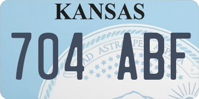 KS license plate 704ABF