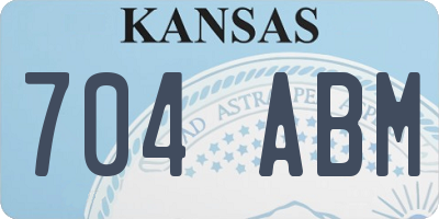 KS license plate 704ABM
