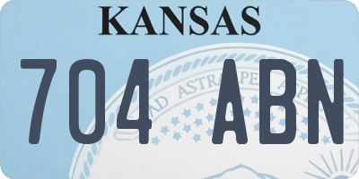 KS license plate 704ABN