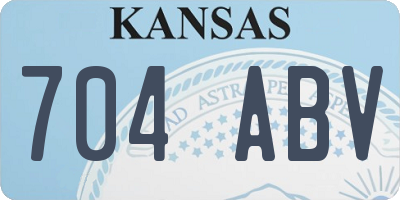 KS license plate 704ABV