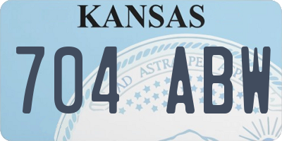 KS license plate 704ABW