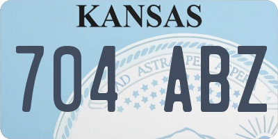KS license plate 704ABZ