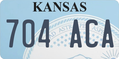 KS license plate 704ACA