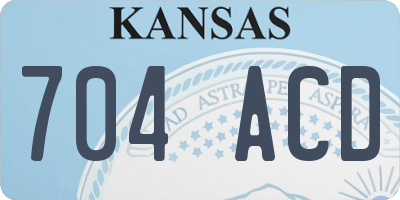 KS license plate 704ACD