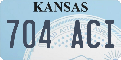 KS license plate 704ACI