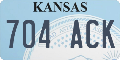 KS license plate 704ACK