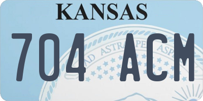 KS license plate 704ACM