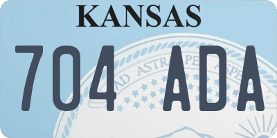 KS license plate 704ADA