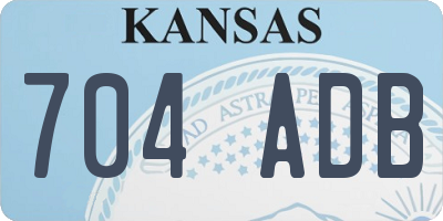 KS license plate 704ADB