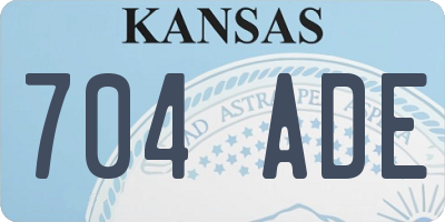 KS license plate 704ADE