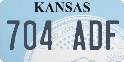 KS license plate 704ADF