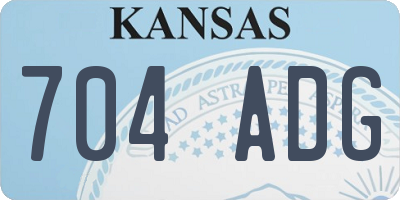 KS license plate 704ADG
