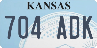 KS license plate 704ADK