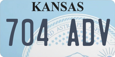 KS license plate 704ADV