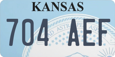 KS license plate 704AEF