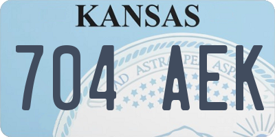 KS license plate 704AEK