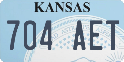 KS license plate 704AET