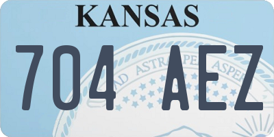 KS license plate 704AEZ