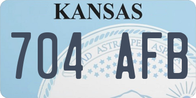 KS license plate 704AFB