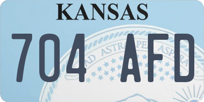 KS license plate 704AFD