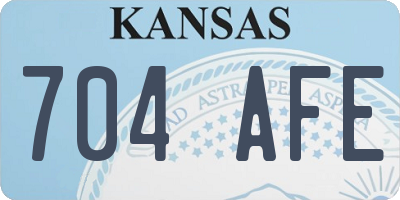 KS license plate 704AFE