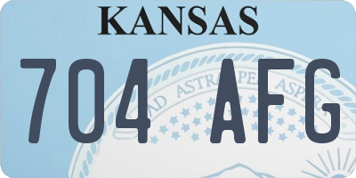 KS license plate 704AFG