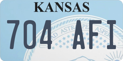 KS license plate 704AFI
