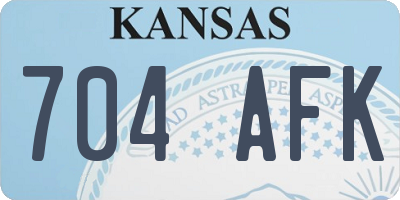 KS license plate 704AFK