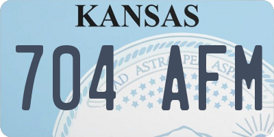KS license plate 704AFM