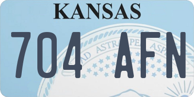 KS license plate 704AFN