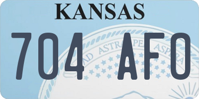 KS license plate 704AFO