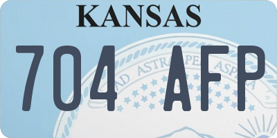 KS license plate 704AFP