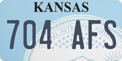 KS license plate 704AFS
